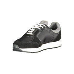 Calvin Klein Herren-Sneaker aus schwarzem Leder