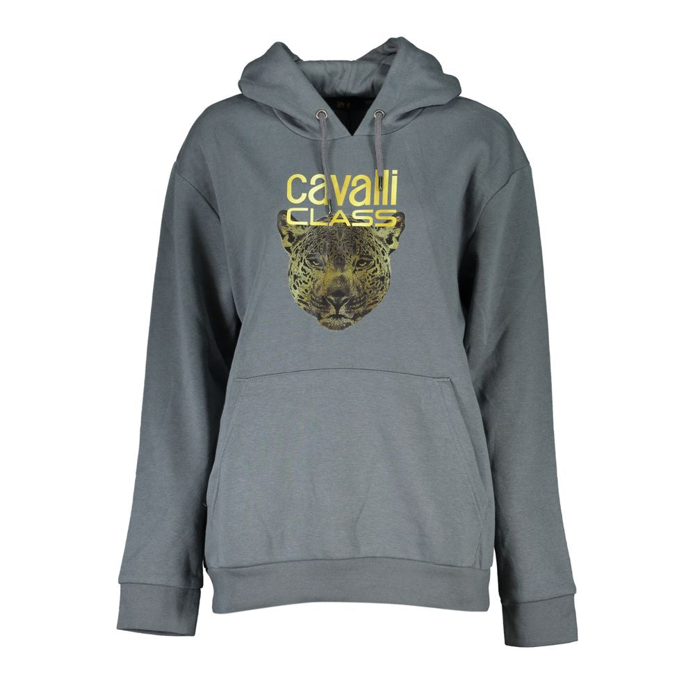 Cavalli Class grauer Baumwollpullover für Damen