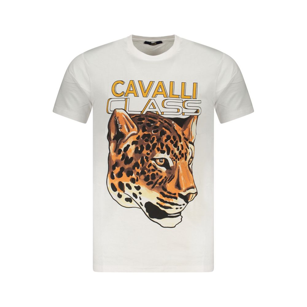Cavalli Class Weißes Baumwoll-T-Shirt für Herren