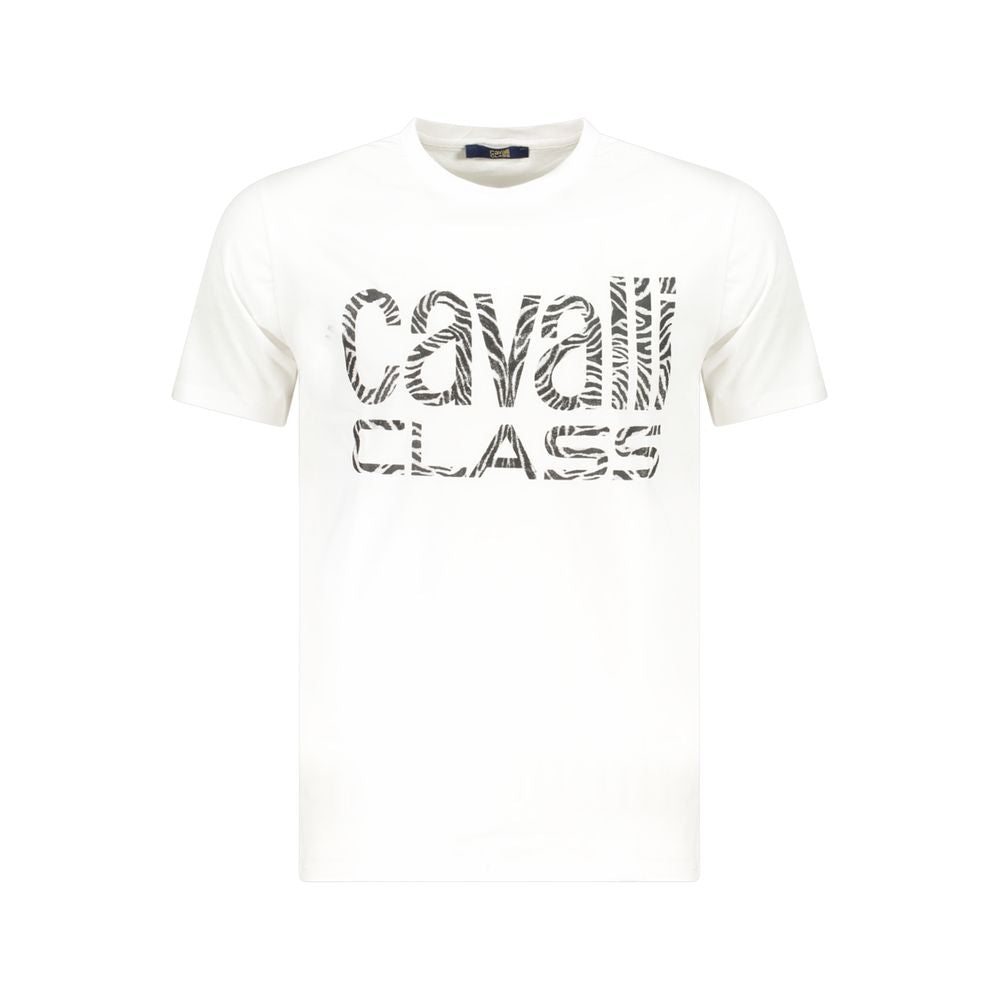 Cavalli Class Weißes Baumwoll-T-Shirt für Herren
