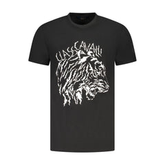 Cavalli Class Schwarzes Baumwoll-T-Shirt für Herren