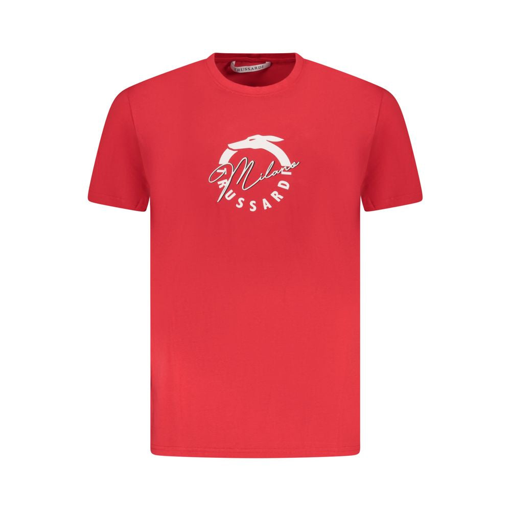 Trussardi Herren-T-Shirt aus roter Baumwolle