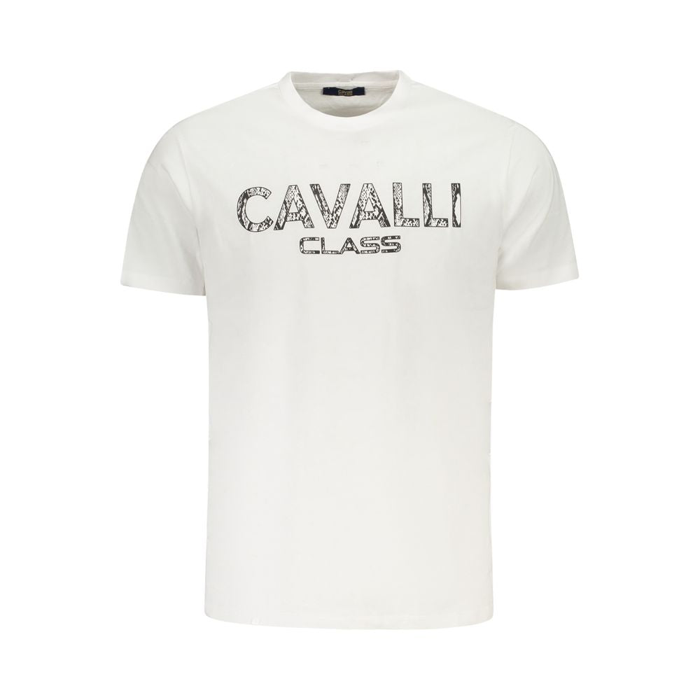 Cavalli Class Weißes Baumwoll-T-Shirt für Herren