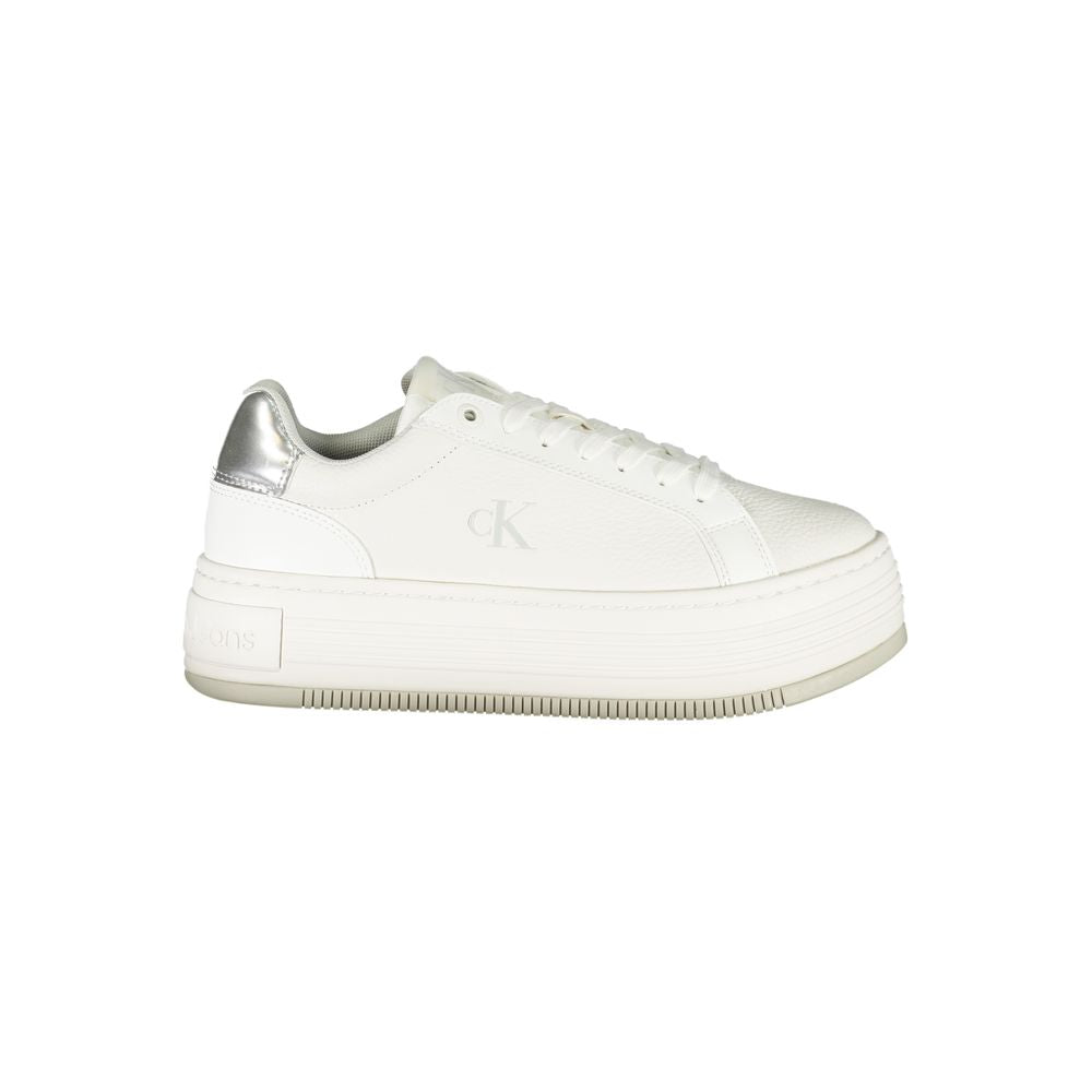 Baskets Calvin Klein en cuir blanc pour femme