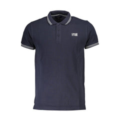 Cavalli Class Blue Cotton Men Polo Shirt