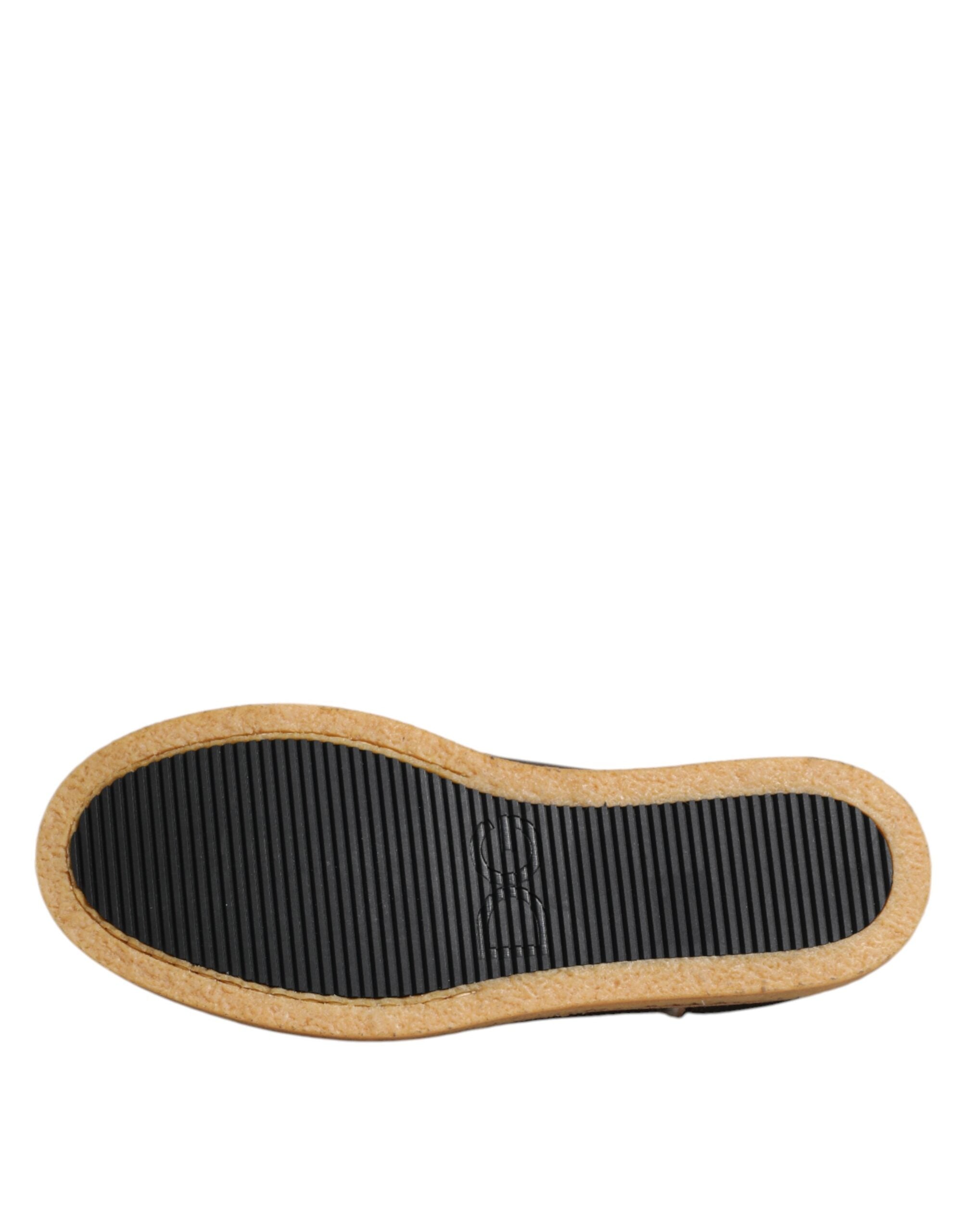 Mocassins Dolce &amp; Gabbana en cuir de veau marron et blanc