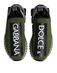 Dolce & Gabbana Green Black Slip On Sorrento Sneakers Shoes