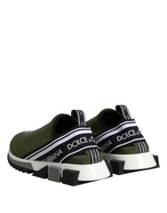 Dolce & Gabbana Green Black Slip On Sorrento Sneakers Shoes