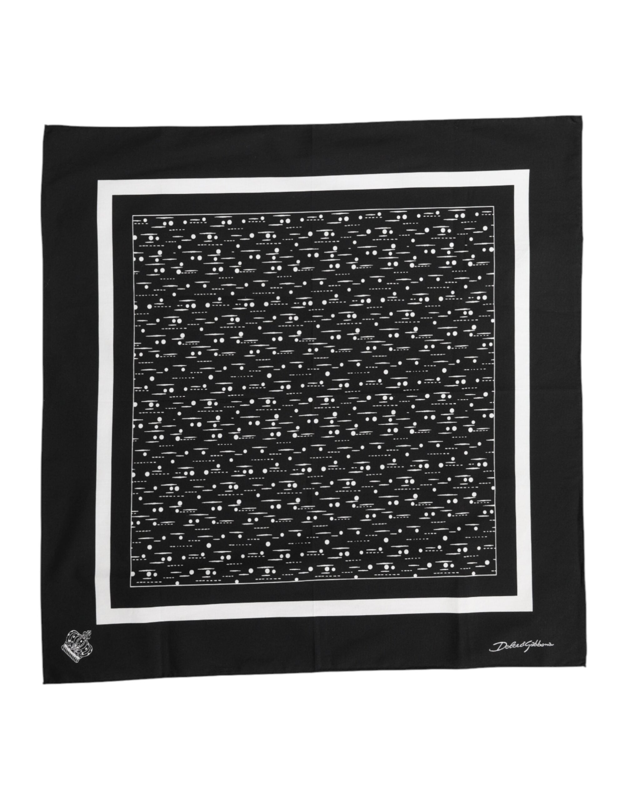Dolce &amp; Gabbana Schwarz-Weiß bedruckter quadratischer Foulard-Schal