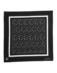 Dolce &amp; Gabbana Schwarz-Weiß bedruckter quadratischer Foulard-Schal