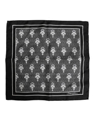 Dolce &amp; Gabbana Schwarz-Weiß bedruckter quadratischer Foulard-Schal