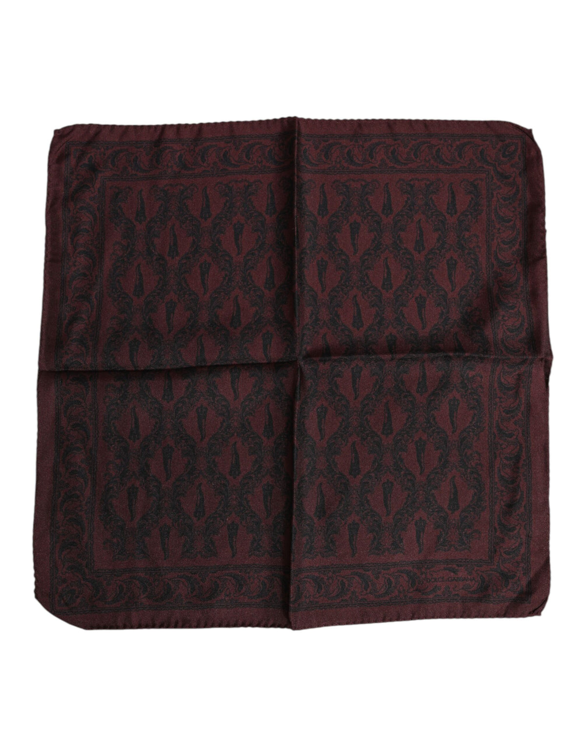 Dolce &amp; Gabbana Herren-Foulard-Schal, bordeauxrot/schwarz bedruckt