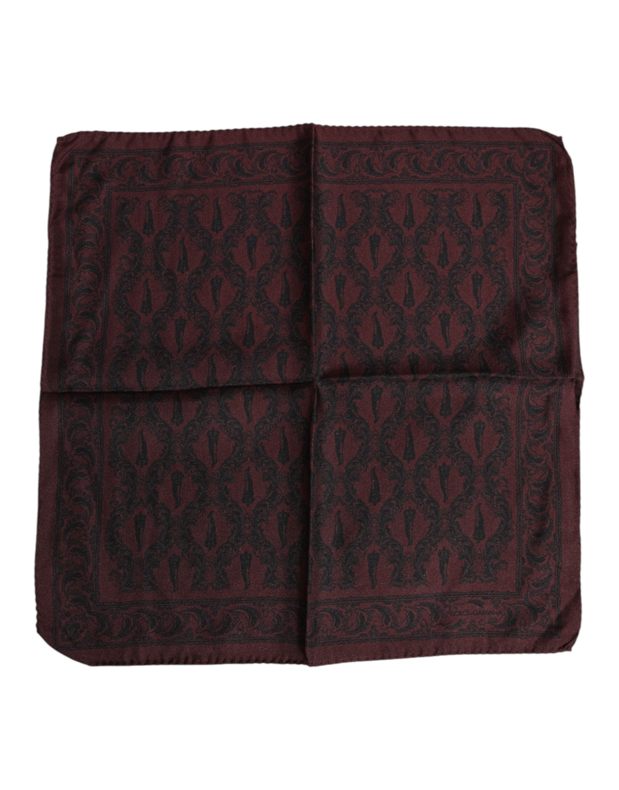Dolce &amp; Gabbana Herren-Foulard-Schal, bordeauxrot/schwarz bedruckt