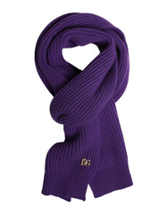 Dolce & Gabbana Purple DG Logo Neck Warmer Wrap Shawl Scarf