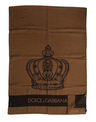 Dolce & Gabbana Brown DG Crown Neck Warmer Men Foulard Scarf