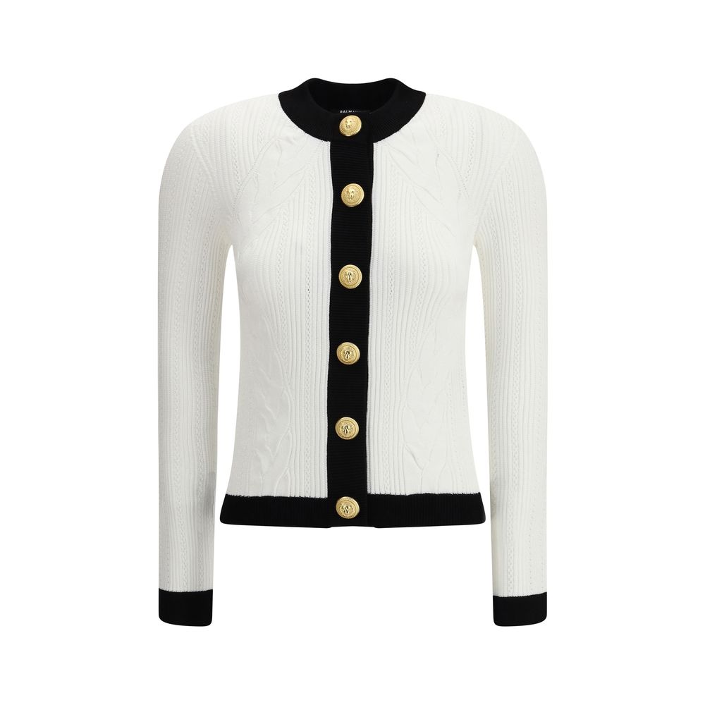 Balmain Cardigan mit Kontrastbesatz