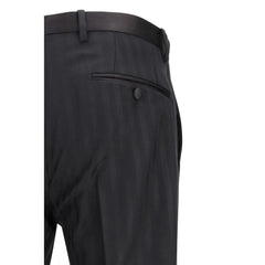 Dolce & Gabbana Black Fleece Wool Casual Pants - IT46 | S
