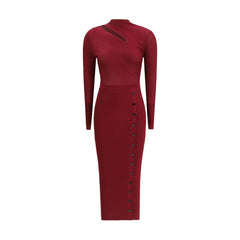 Self-Portrait Rippen-Midikleid