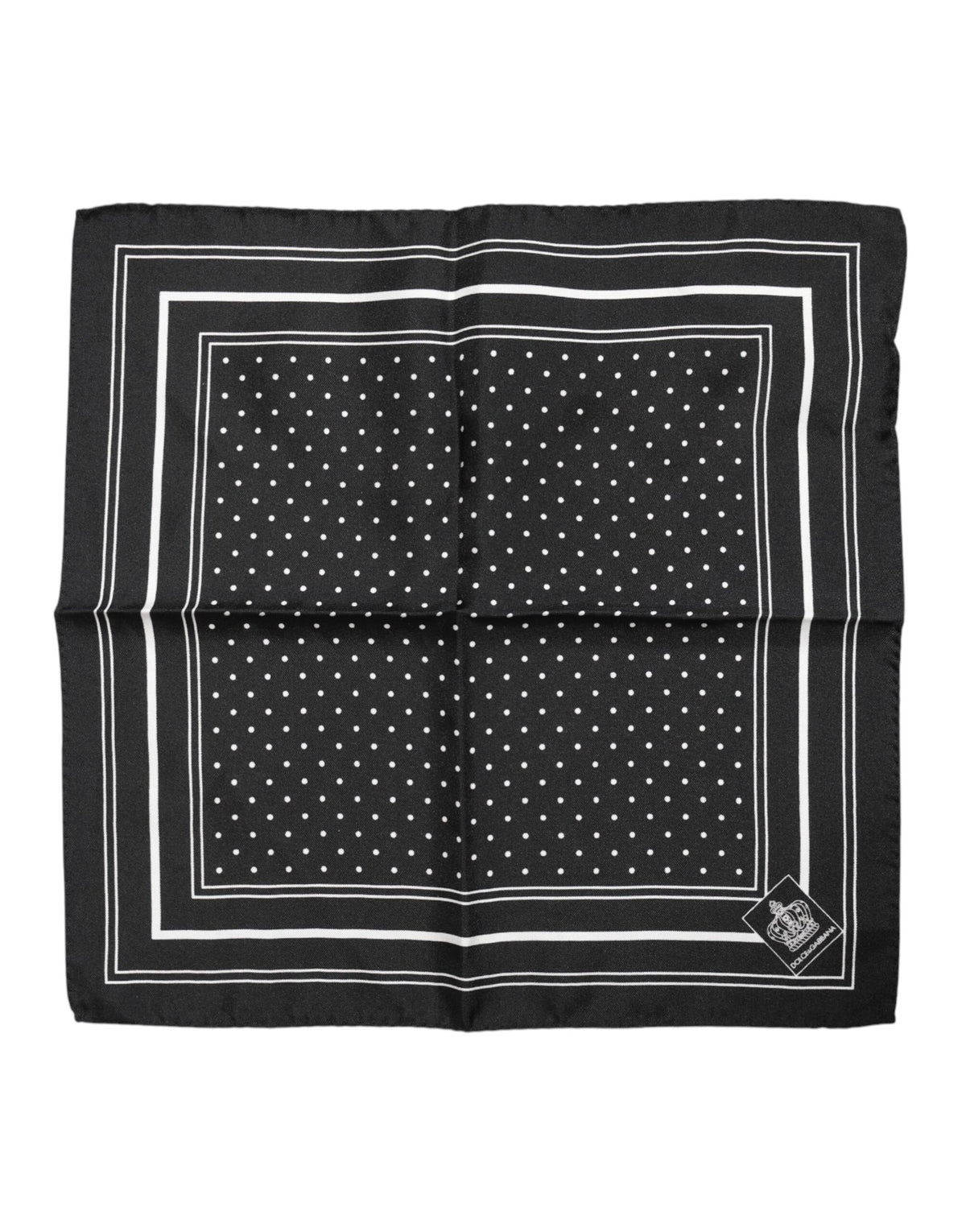Dolce &amp; Gabbana Herren-Foulard-Schal, schwarz-weiß gepunktet