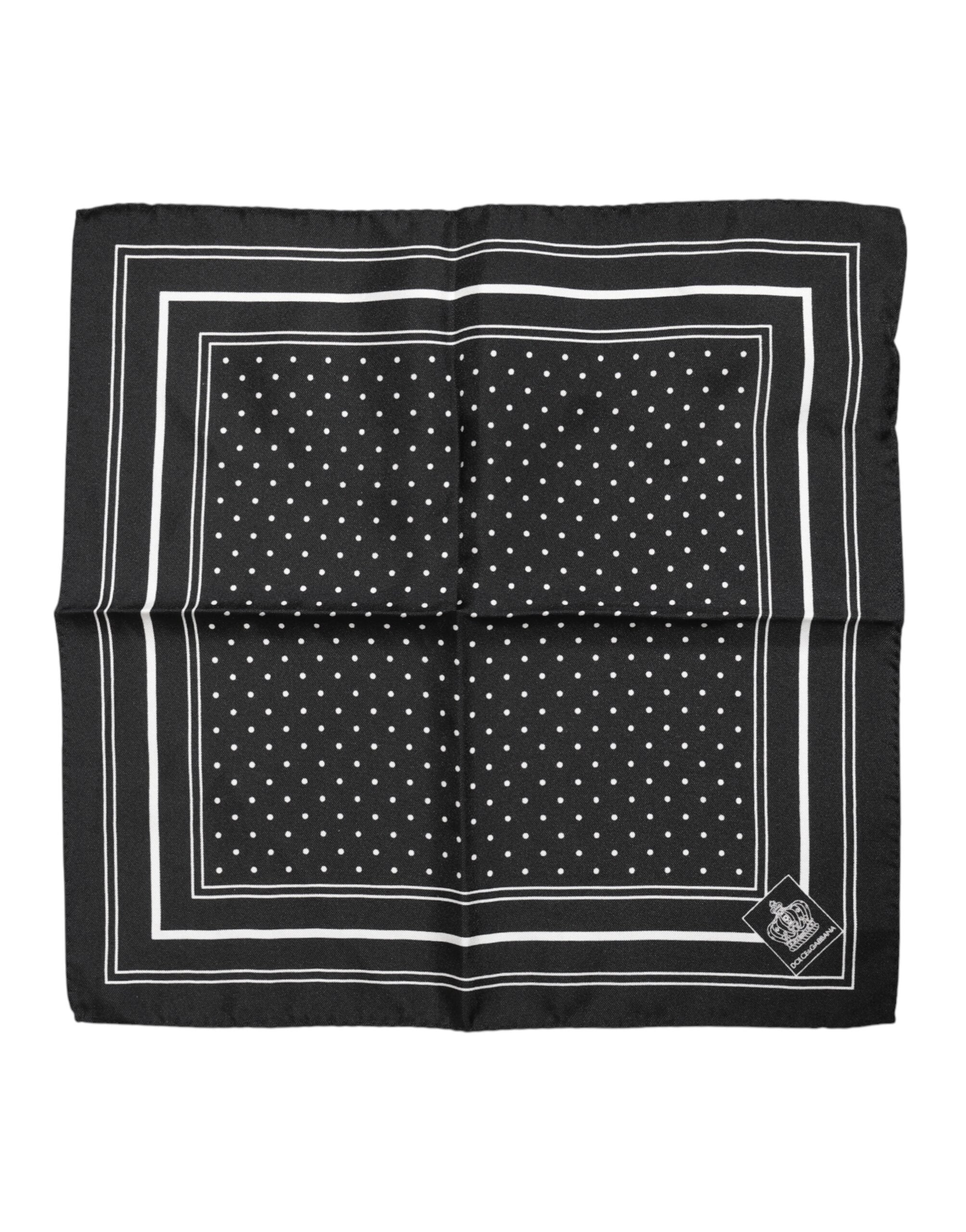 Dolce &amp; Gabbana Herren-Foulard-Schal, schwarz-weiß gepunktet