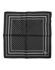 Dolce &amp; Gabbana Herren-Foulard-Schal, schwarz-weiß gepunktet