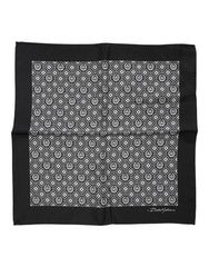 Dolce &amp; Gabbana Schwarz-Weiß gemusterter quadratischer Foulard-Schal