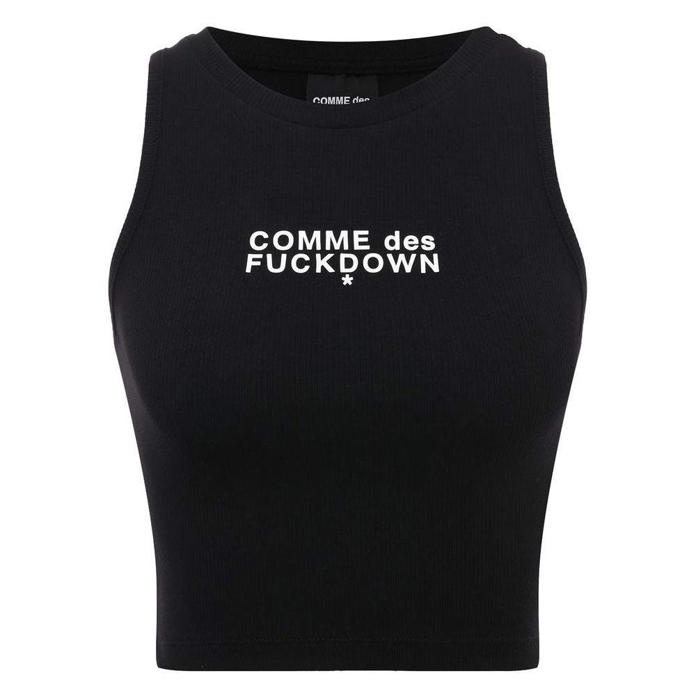 Haut court en coton noir Comme Des Fuckdown pour femme