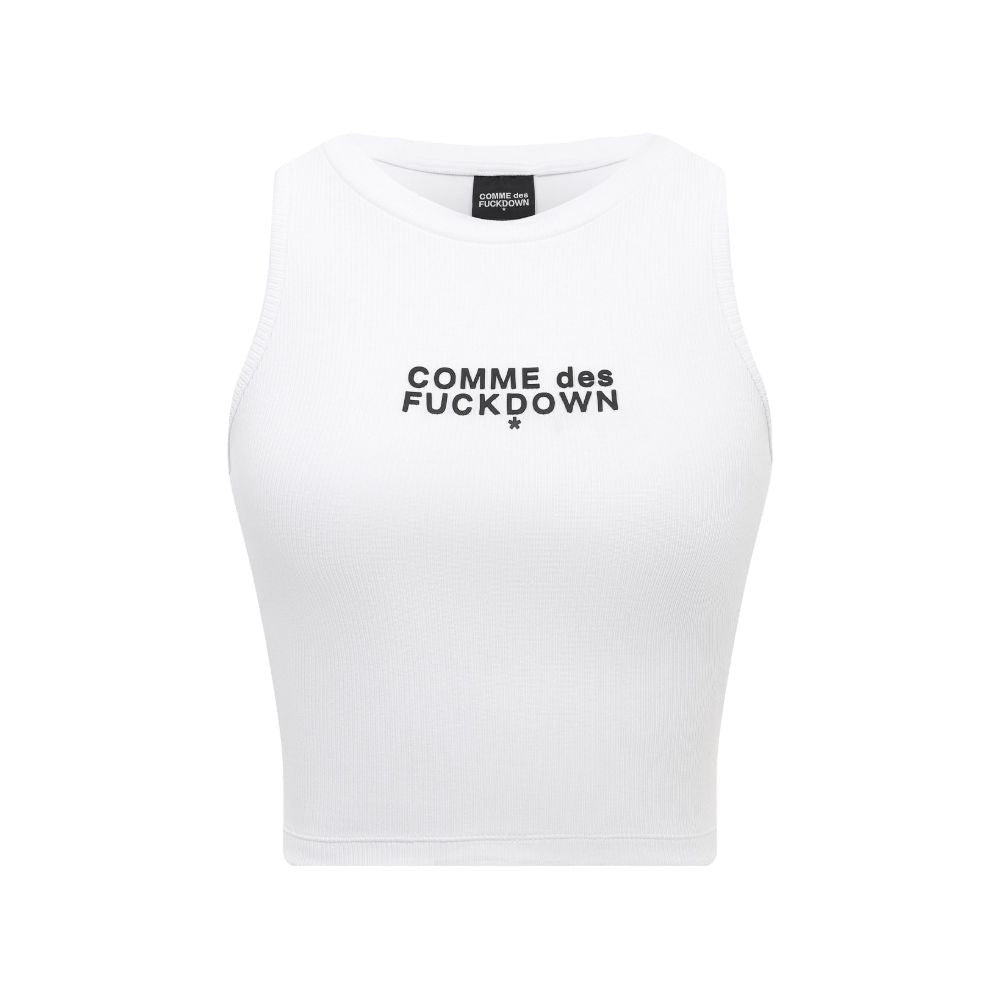T-shirt court en coton blanc Comme Des Fuckdown pour femme