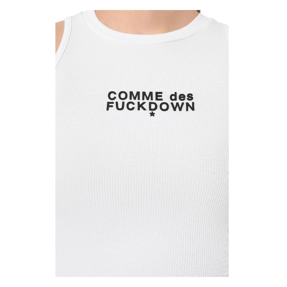 T-shirt court en coton blanc Comme Des Fuckdown pour femme