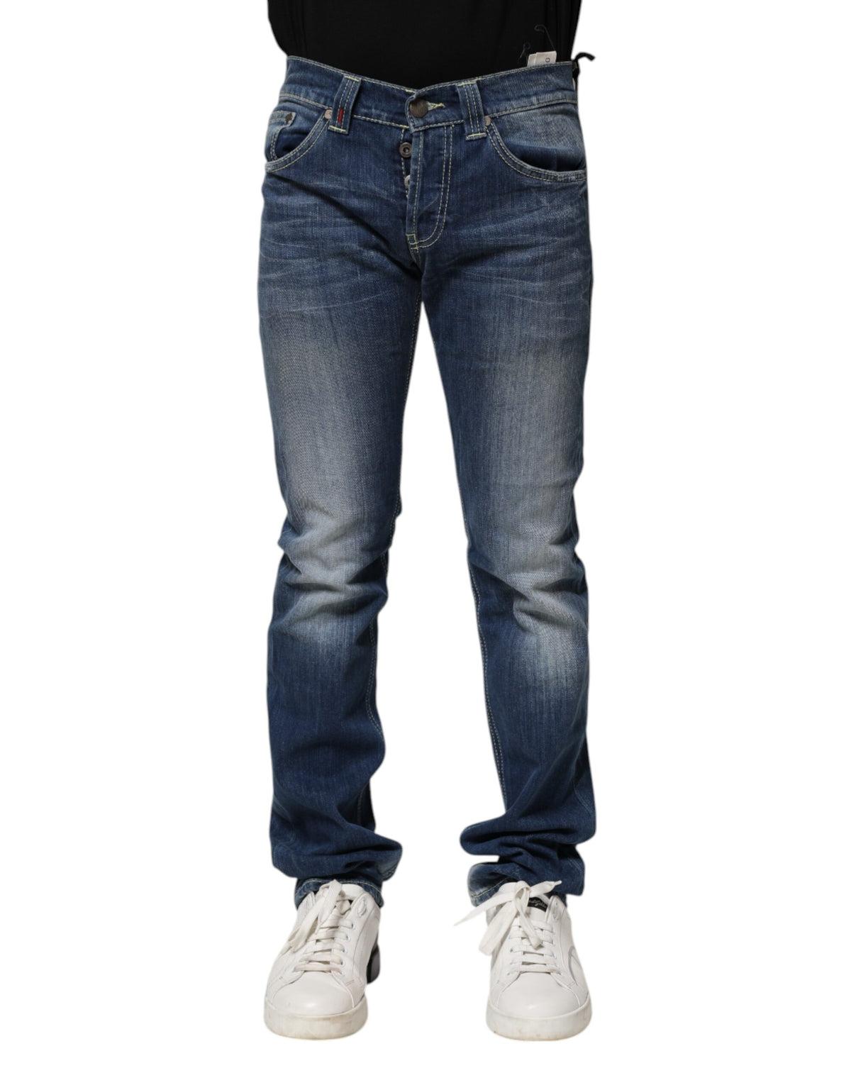 Jean en denim Dondup bleu délavé, coupe skinny, décontracté pour homme