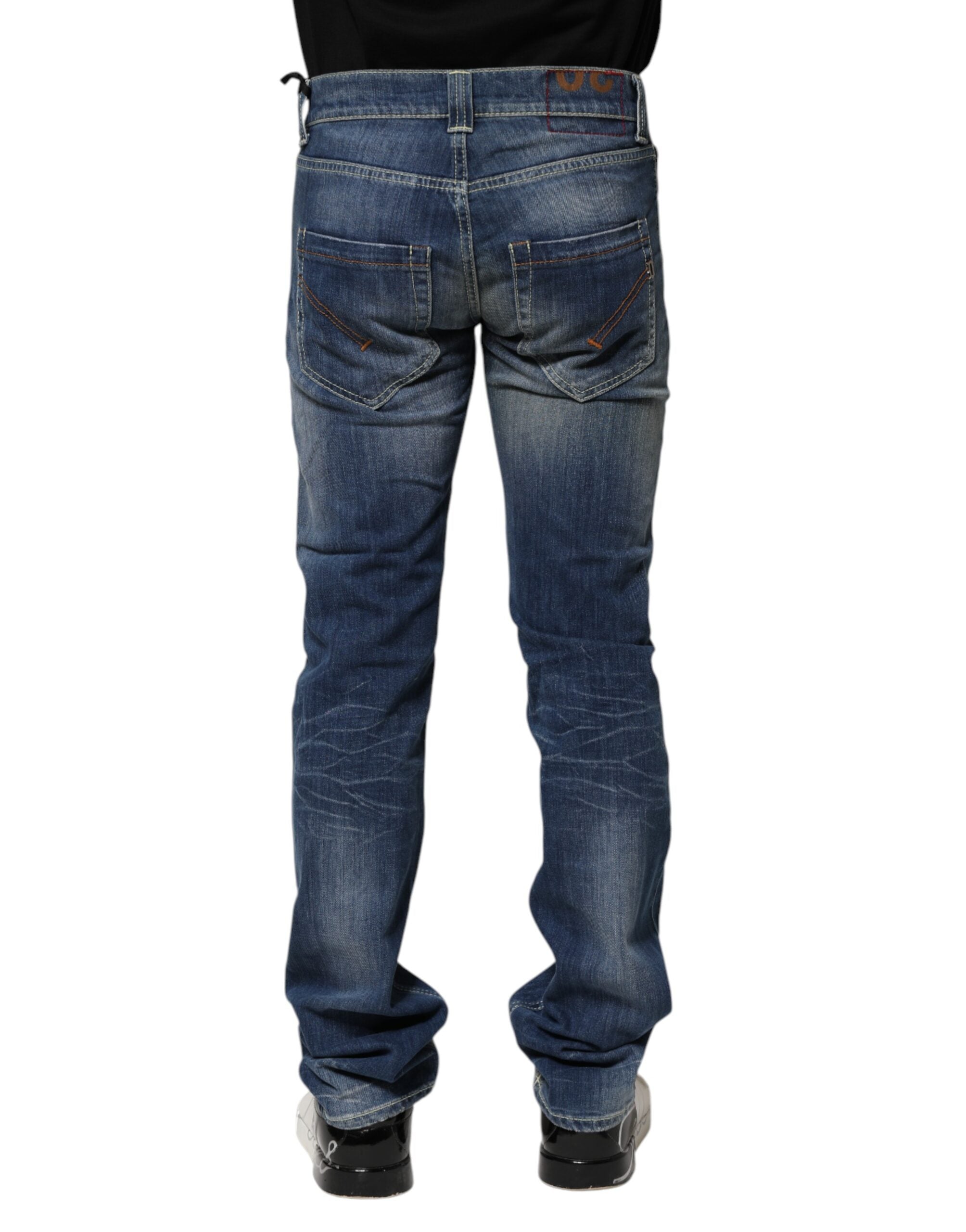 Jean en denim Dondup bleu délavé, coupe skinny, décontracté pour homme