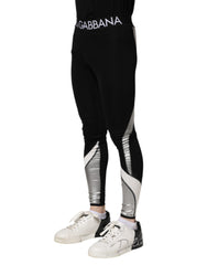 Leggings skinny pour homme Dolce &amp; Gabbana en nylon noir et argent