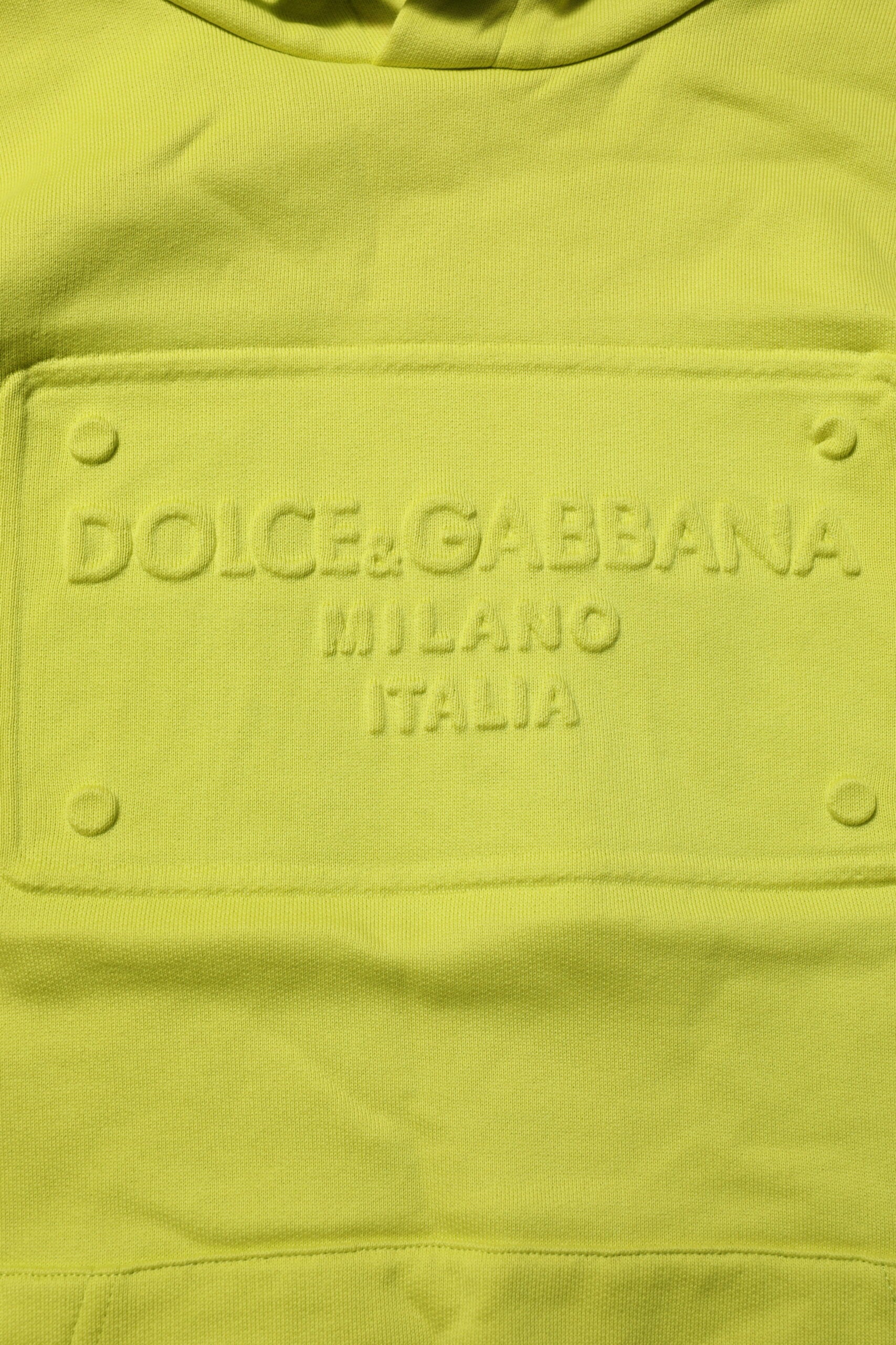 Sweat-shirt à capuche Dolce &amp; Gabbana vert en coton avec logo