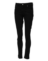 Jean skinny taille mi-haute en coton noir Dolce &amp; Gabbana