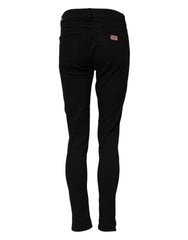 Jean skinny taille mi-haute en coton noir Dolce &amp; Gabbana
