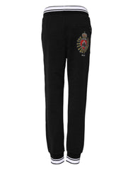 Dolce &amp; Gabbana Schwarze Jogginghose aus Baumwolle mit mittelhohem Bund