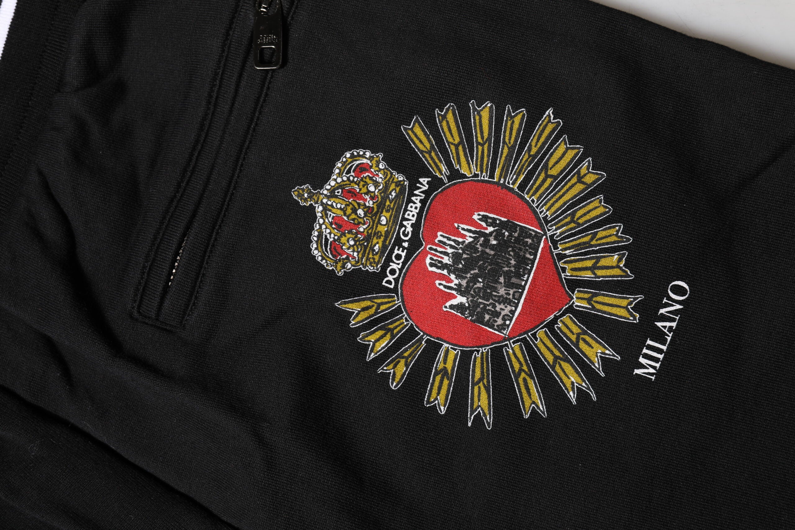Dolce &amp; Gabbana Schwarze Jogginghose aus Baumwolle mit mittelhohem Bund
