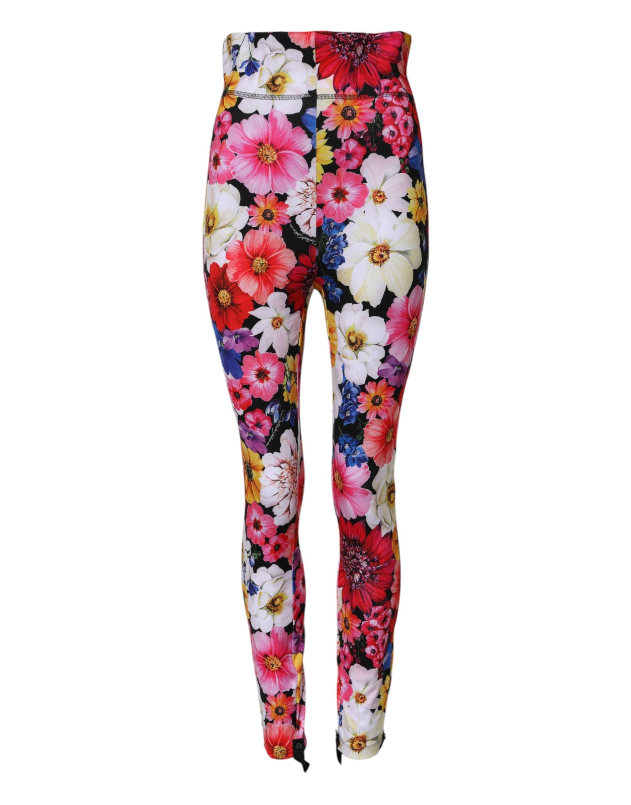 Dolce &amp; Gabbana Leggings mit hohem Bund und mehrfarbigem Blumenmuster