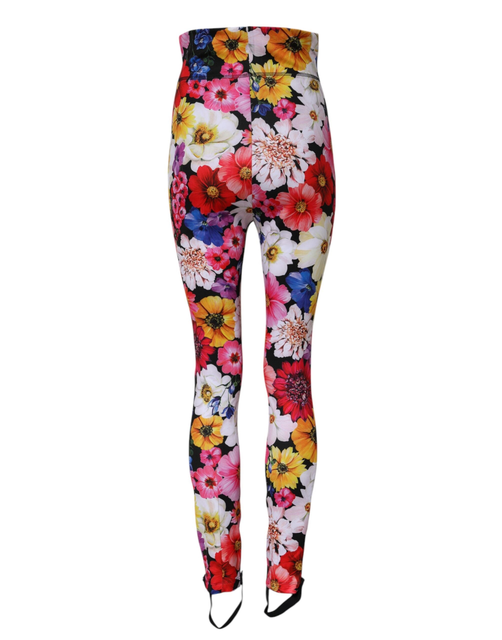 Dolce &amp; Gabbana Leggings mit hohem Bund und mehrfarbigem Blumenmuster
