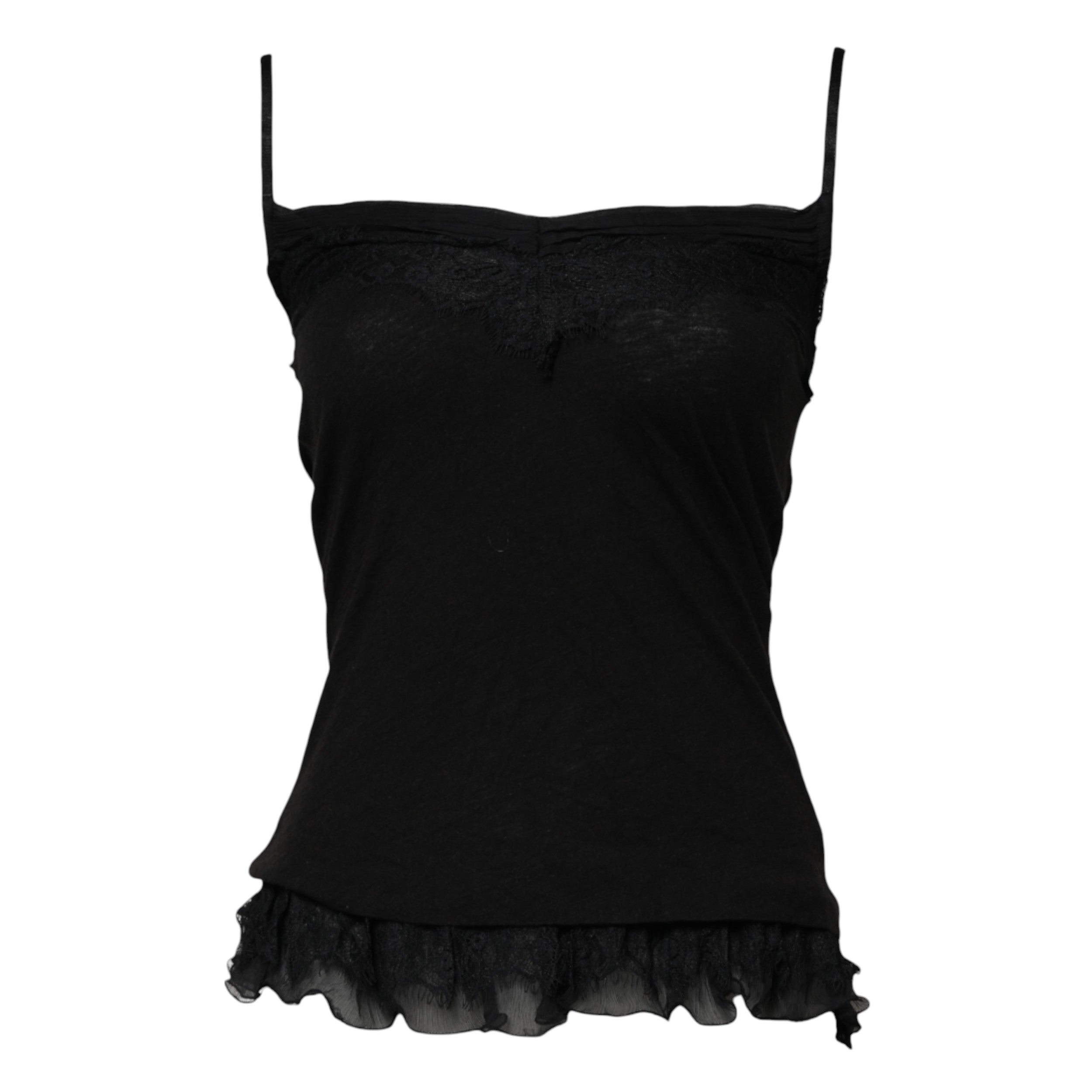 Débardeur sans manches en laine noire à col carré Scervino Street