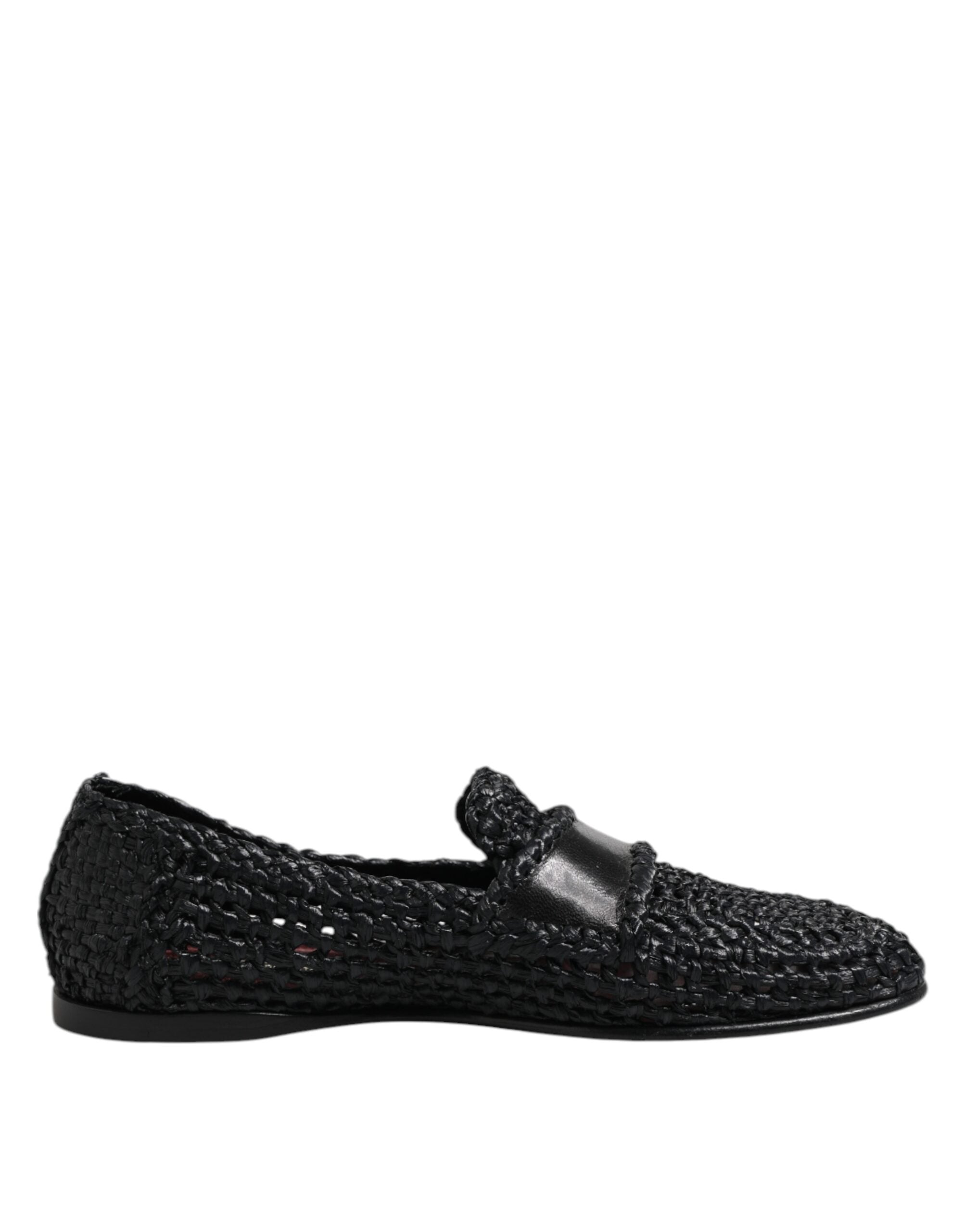Mocassins Dolce &amp; Gabbana en cuir tressé noir pour hommes