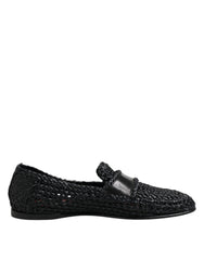 Mocassins Dolce &amp; Gabbana en cuir tressé noir pour hommes