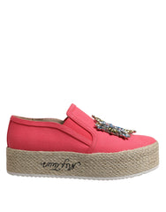 Chaussures Twinset roses en toile ornées de cristaux