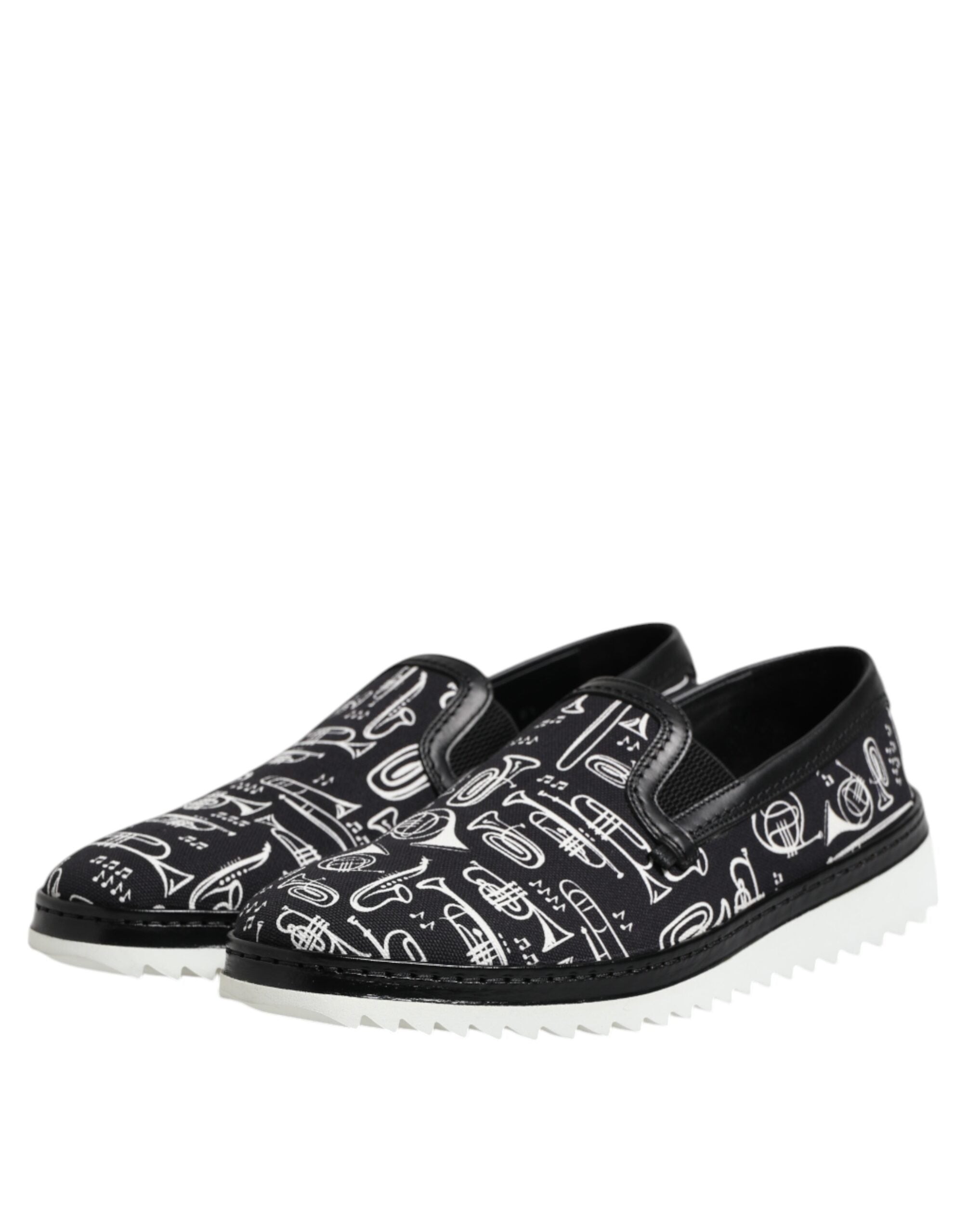 Mocassins Dolce &amp; Gabbana noirs imprimés pour homme