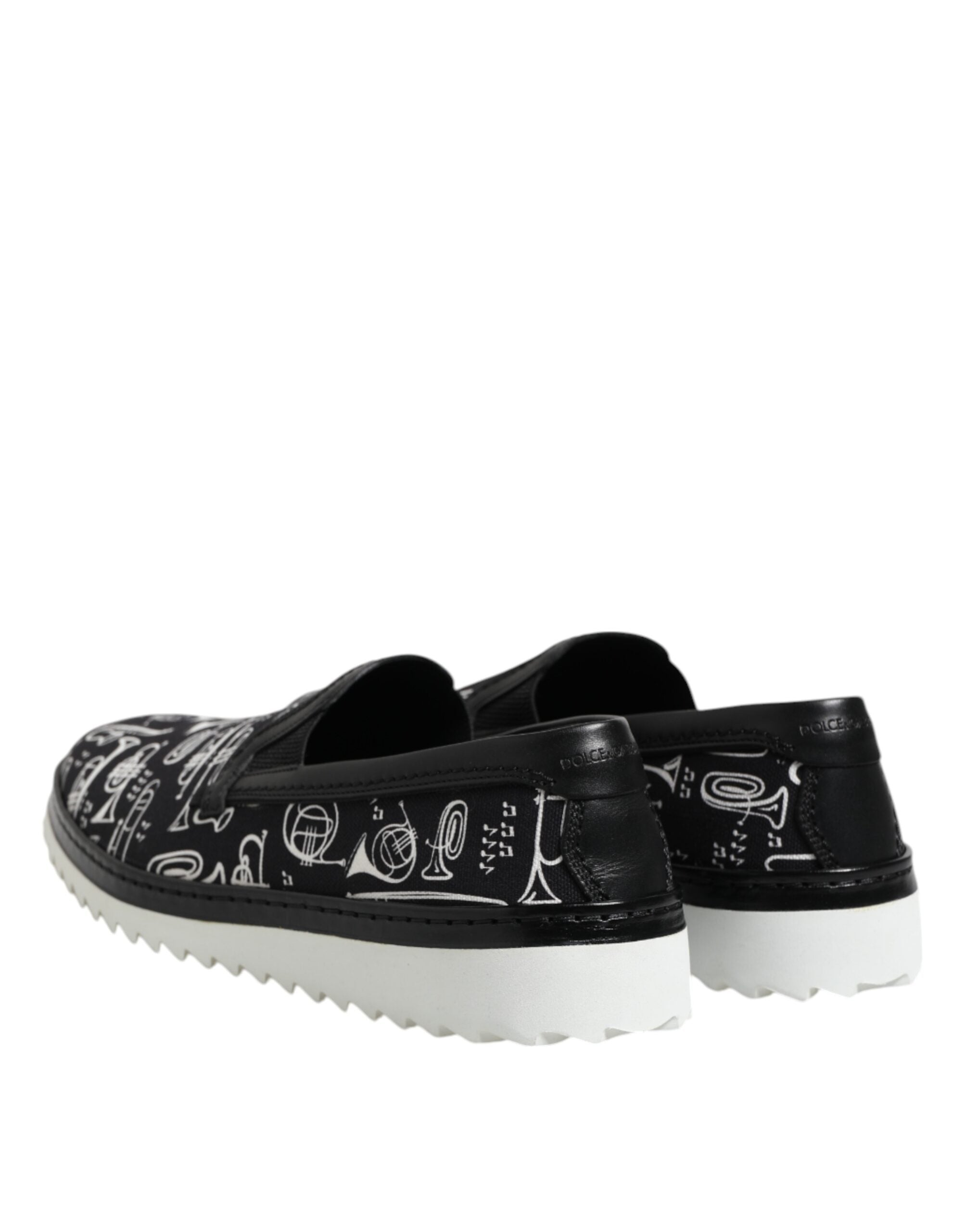 Mocassins Dolce &amp; Gabbana noirs imprimés pour homme