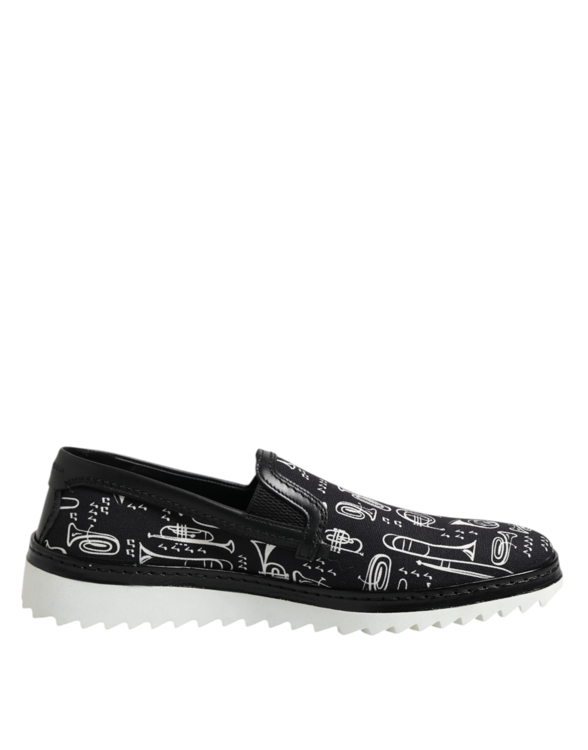 Mocassins Dolce &amp; Gabbana noirs imprimés pour homme