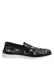 Mocassins Dolce &amp; Gabbana noirs imprimés pour homme
