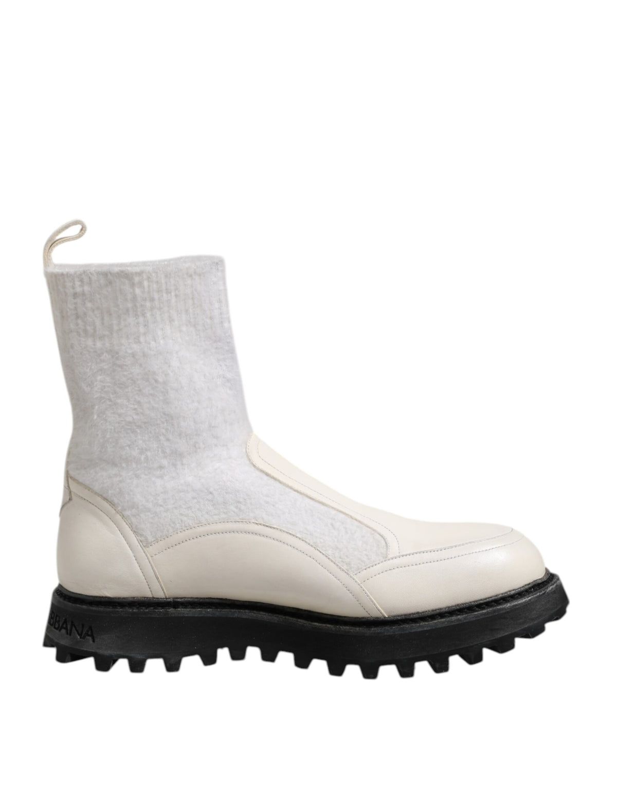 Bottes mi-mollet Dolce &amp; Gabbana blanches et beiges à logo DG