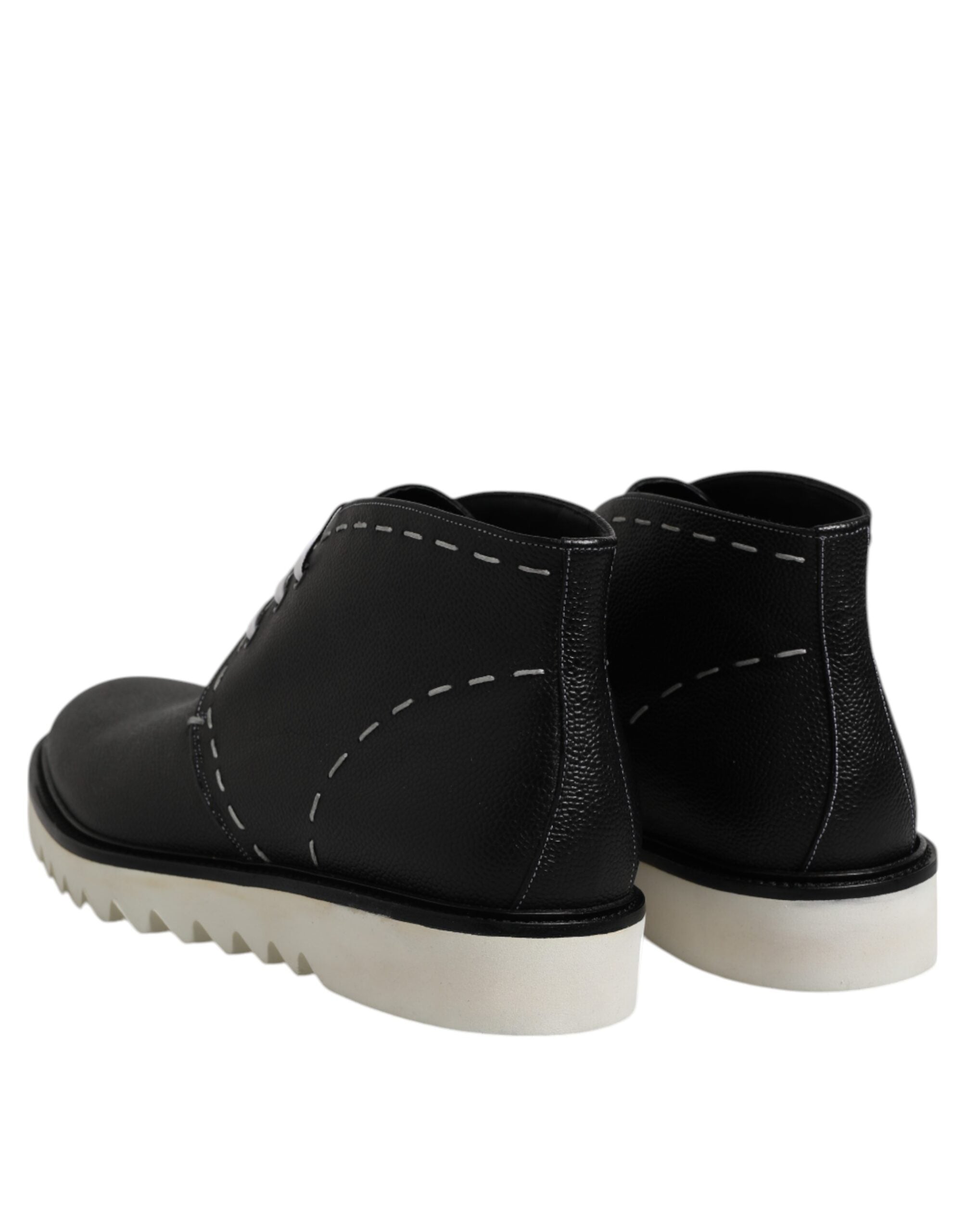 Bottines Dolce &amp; Gabbana en cuir noir et blanc