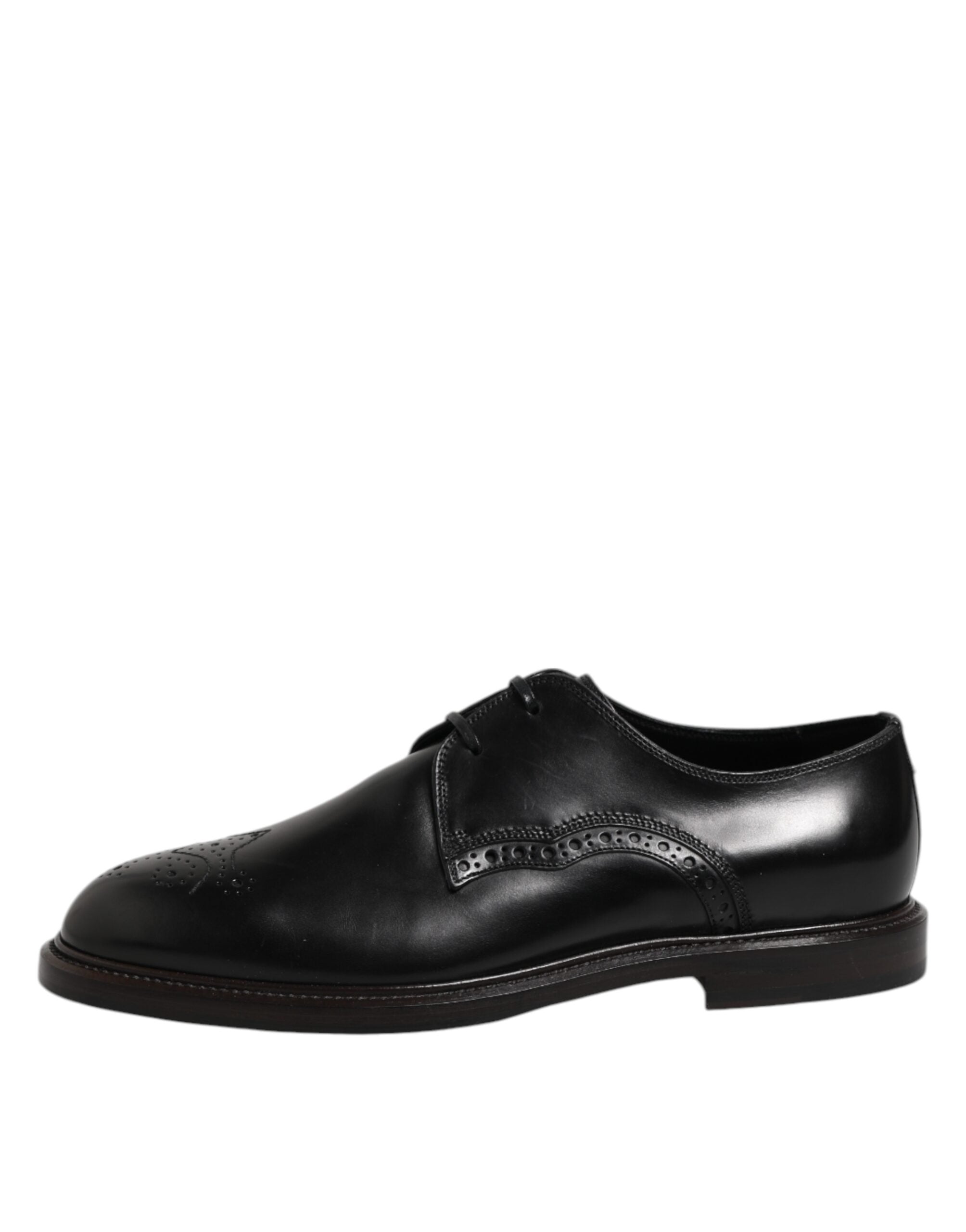 Chaussures habillées Dolce &amp; Gabbana Derby à bout golf en cuir noir